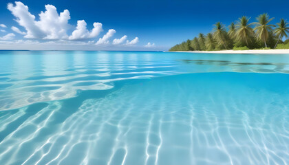 Obraz premium tropical beach with crystal water background 10