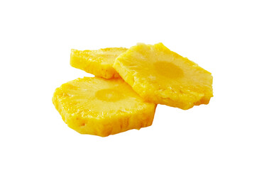 Ananas bez tła, owoc na białym tle, bez skórki. Pokrojony owoc