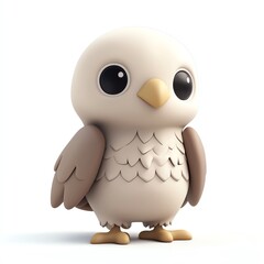 Cute cartoon owl with big eyes, perfect for children's illustrations or playful designs, showcasing a charming, friendly character.