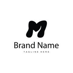minimalist design letter initial m illustration m logo simple for brand template