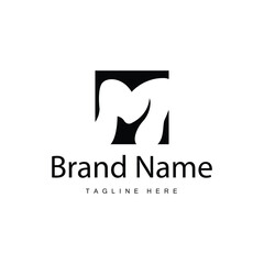 minimalist design letter initial m illustration m logo simple for brand template