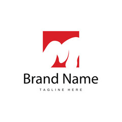 minimalist design letter initial m illustration m logo simple for brand template