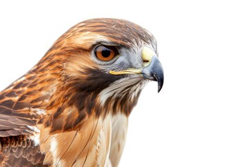 Fototapeta premium A close-up shot of a bird of prey's face, with sharp features and piercing eyes