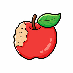 Red bitten apple stock illustration