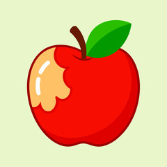 Red bitten apple stock illustration