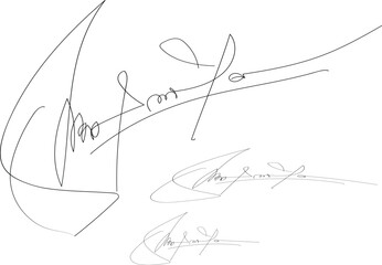 Autographs handwritten pen signatures for digital documents. Hand signature templates, isolated abstract autograph neoteric vector graphic set. s.eps