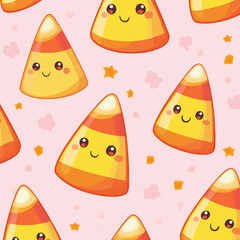 cute candy corn pattern with faces