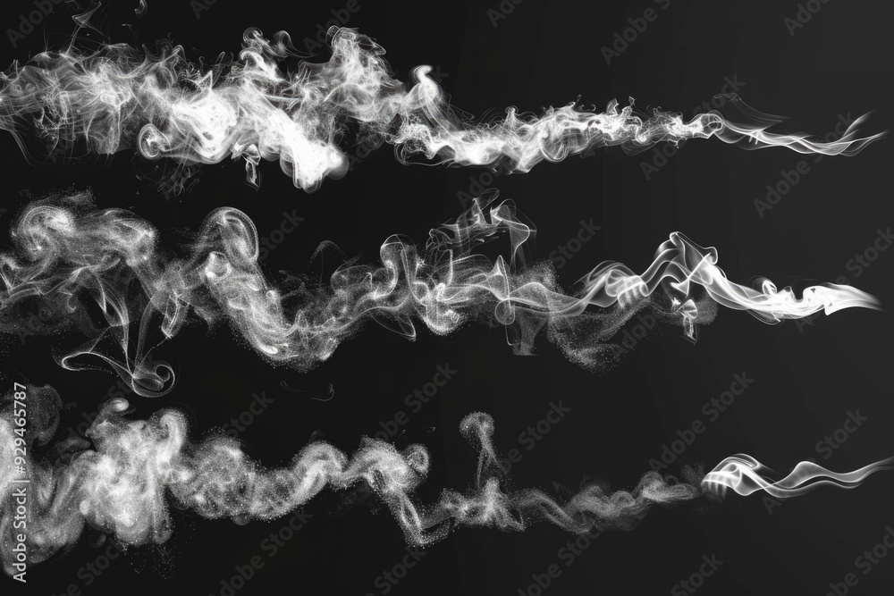 Poster a monochrome image of thick smoke on a dark background, suitable for use in illustrations or designs