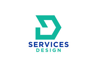 Abstract Letter D Flat Monochrome Vector Logo. Usable for Business and Branding Logos.