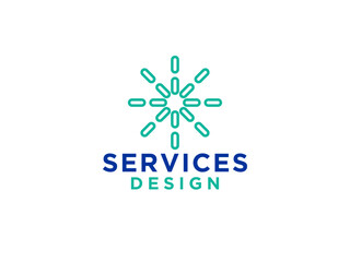 Abstract Sun Logo. Sun Icon with Geometric Radial Rays of Sunburst isolated on White Background. Usable for Business and Branding Logos.