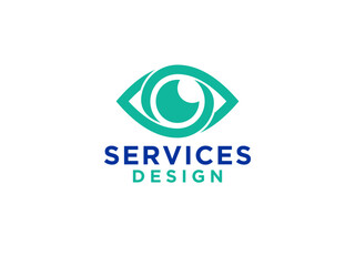 Abstract Vision Eye Logo. Geometric Waves with Eyeball inside. Infinity Camera Icon. Usable for Business and Technology Logos.