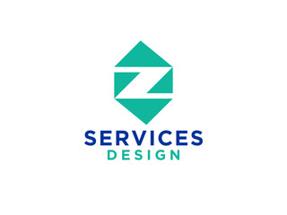 Letter Z Logo Square Line.