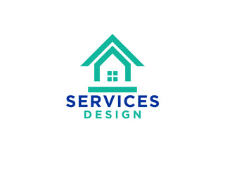 Real Estate Logo. House Symbol Geometric Linear Style isolated on White Background.