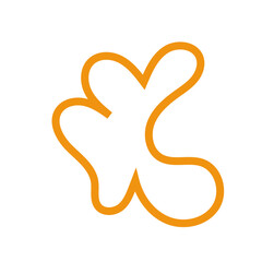 Orange abstract shapes outline vector