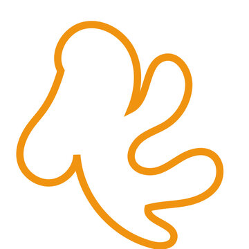 recommend clip art: Orange abstract shapes outline vector