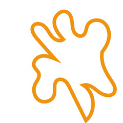 Orange abstract shapes outline vector