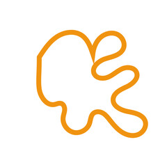 Orange abstract shapes outline vector