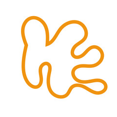 Orange abstract shapes outline vector