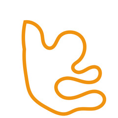 Orange abstract shapes outline vector