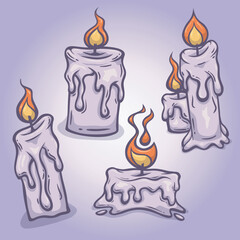 Cartoon style illustrated Candles for designers