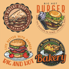 fast food labels and badges