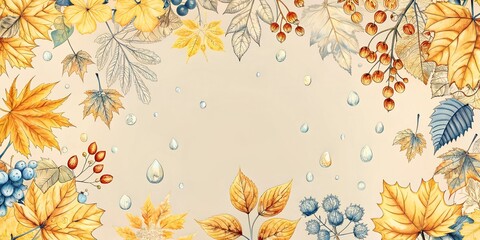 autumn background with leaves
