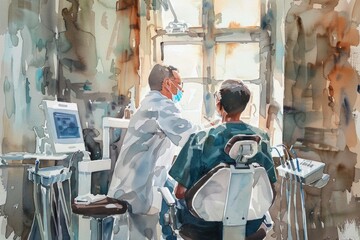 A person sitting in a barber chair getting a haircut