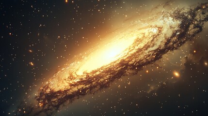 Fototapeta premium An ethereal image of a barred spiral galaxy, its elongated core and sweeping arms illuminated by millions of stars