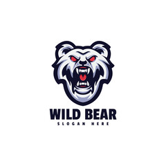 Wild Bear illustration vector mascot logo