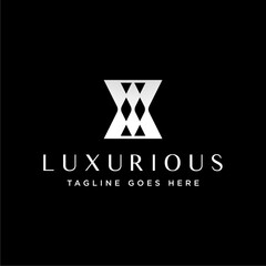 Naklejka premium luxury elegant X letter logo icon mark 
