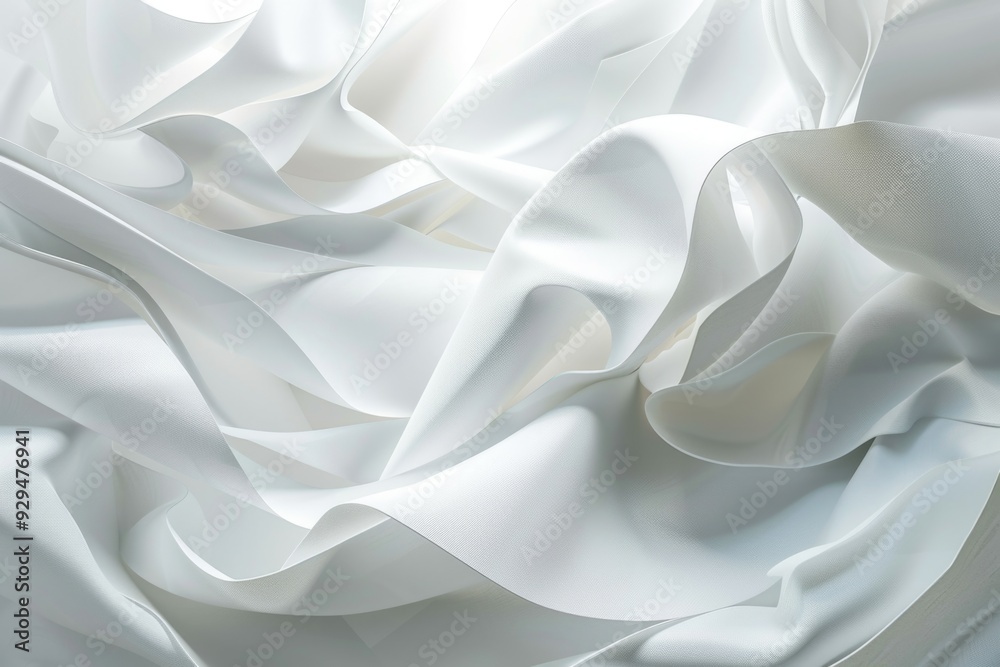 Poster a close-up shot of white fabric, useful for highlighting textures and patterns