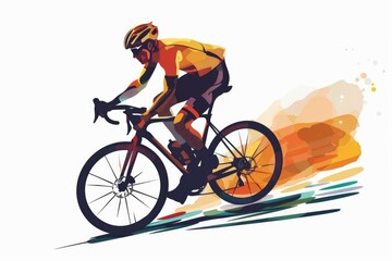 Obraz premium A person riding a bicycle down a slope