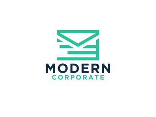 Express Delivery Mail Logo. shape with Pixel isolated on White Background. Usable for Business and Technology Logos.