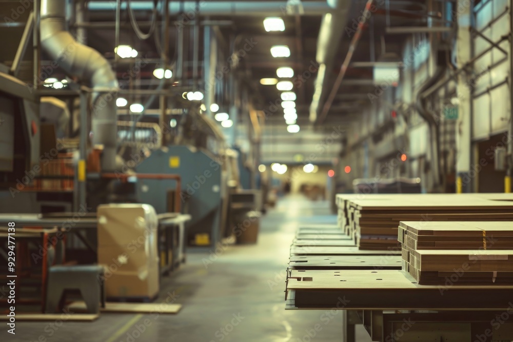 Poster a large warehouse filled with numerous boxes and storage containers