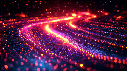 Fototapeta premium Illuminated Fiber Optic Network: A Tech Abstract