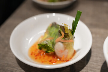 Delicious Thai cuisine served at a restaurant near Sannomiya in Kobe City, Hyogo Prefecture, Japan.