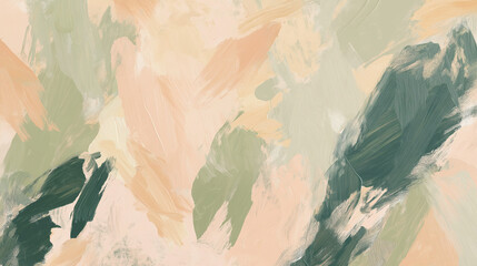 A textured surface featuring green and orange paint, showcasing dynamic brush strokes that create a visually appealing pattern.  