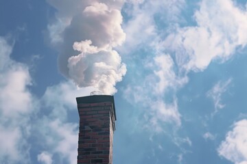 A chimney with smoke emanating from it