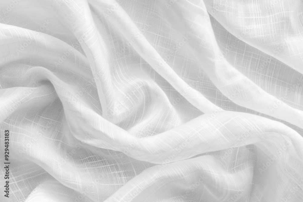 Poster A close-up shot of white fabric with texture and pattern
