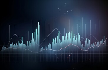 Stock market chart with a business and financial background in blue color