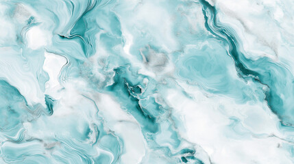 Obraz premium luxurious marble texture in cool teal and white tones, with elegant veining patterns resembling flowing water