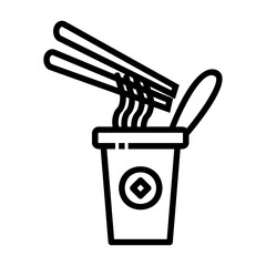instant ramen Line Icon