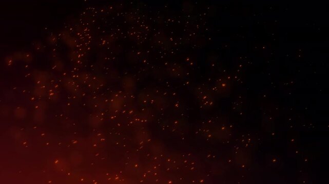 風に煽られる　スローモーション　火の粉　ループ　赤