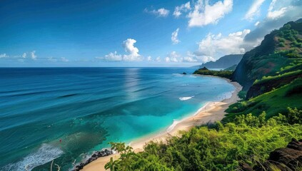 Stunning View of a Tropical Beach in Hawaii