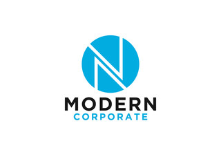 Abstract Initial Letter N Logo. Negative Space Letter inside. Usable for Business and Technology Logos.
