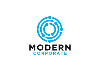 Abstract Initial Letter O Logo. Circular Line Style. Usable for Business and Technology Logos.