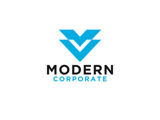 Abstract Letter V Logo. Geometric Rounded Triangle. Usable for Business and Healthcare Medical Logos.