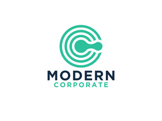 Initial Letter C Logo isolated on White Background.