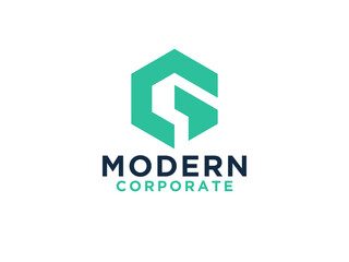 Initial Letter G Logo. Square Shape included Negative Space isolated on White Background. Usable for Business and Branding Logo.