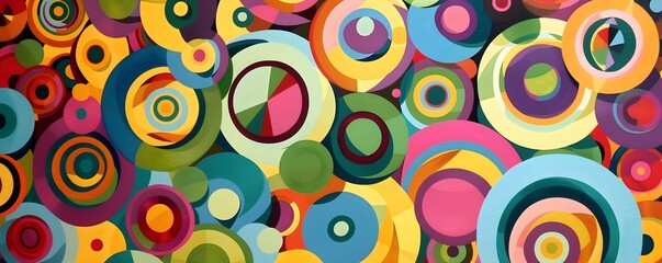 Naklejka premium Abstract Colorful Overlapping Circles Pattern